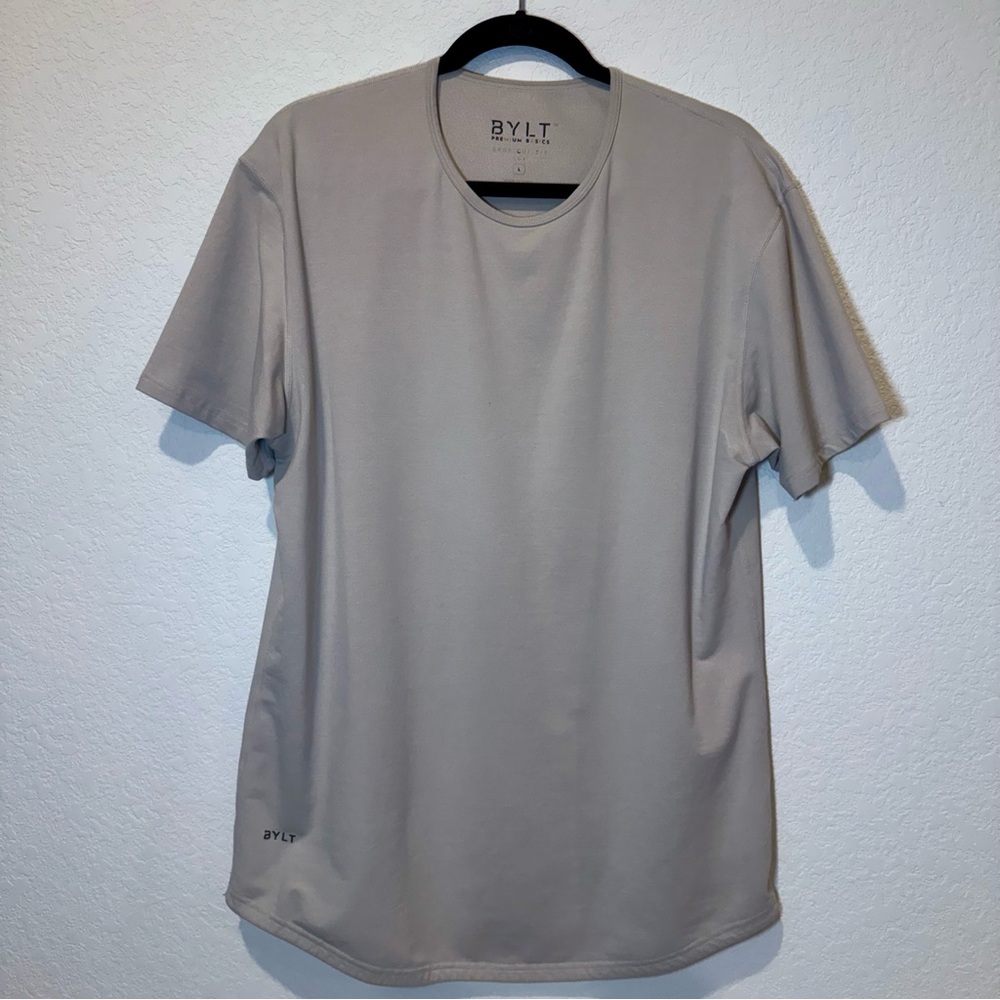 BYLT Premium Basics Drop-Cut LUX Signature Short Sleeve T-shirt Size L